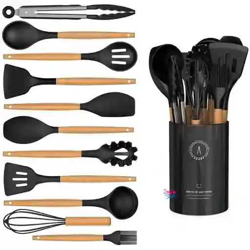 Set 12 Utensilios Para Cocina Silicona Resistentes Al Calor