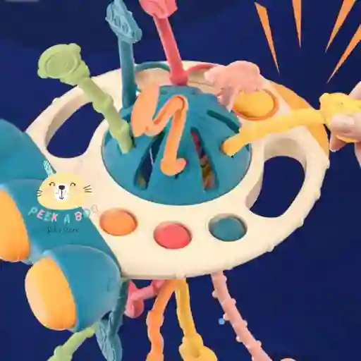 Juguete Cohete Sensorial Montessori Para Bebés Azul