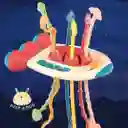Juguete Cohete Sensorial Montessori Para Bebés Rojo