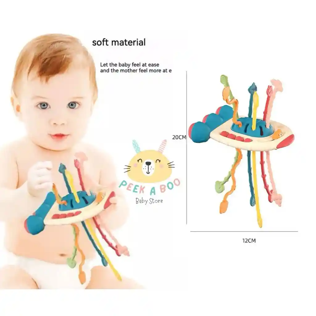 Juguete Cohete Sensorial Montessori Para Bebés Rojo
