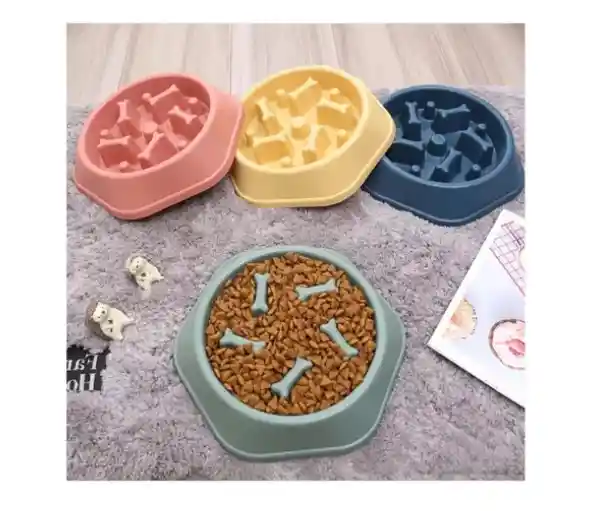 Comedero / Plato Huesito Antireflujo Plastico Perro