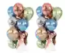 Globos Bombas Látex Cromados Feliz Cumpleaños R12x10unid