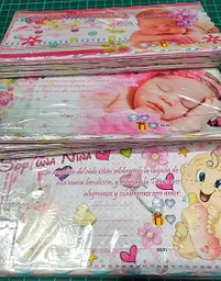 Invitacion Baby Shower Niña X 12 Se Envia Diseño De Acuerdo A Disponibilidad En Tienda