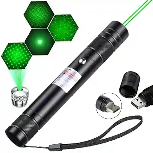 Laser Puntero Punto Verde Super Potente Recargable Usb Filtro Puntos
