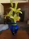 Florero Jarrón De Vidrio Azul (azteca)