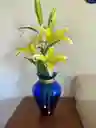 Florero Jarrón De Vidrio Azul (azteca)