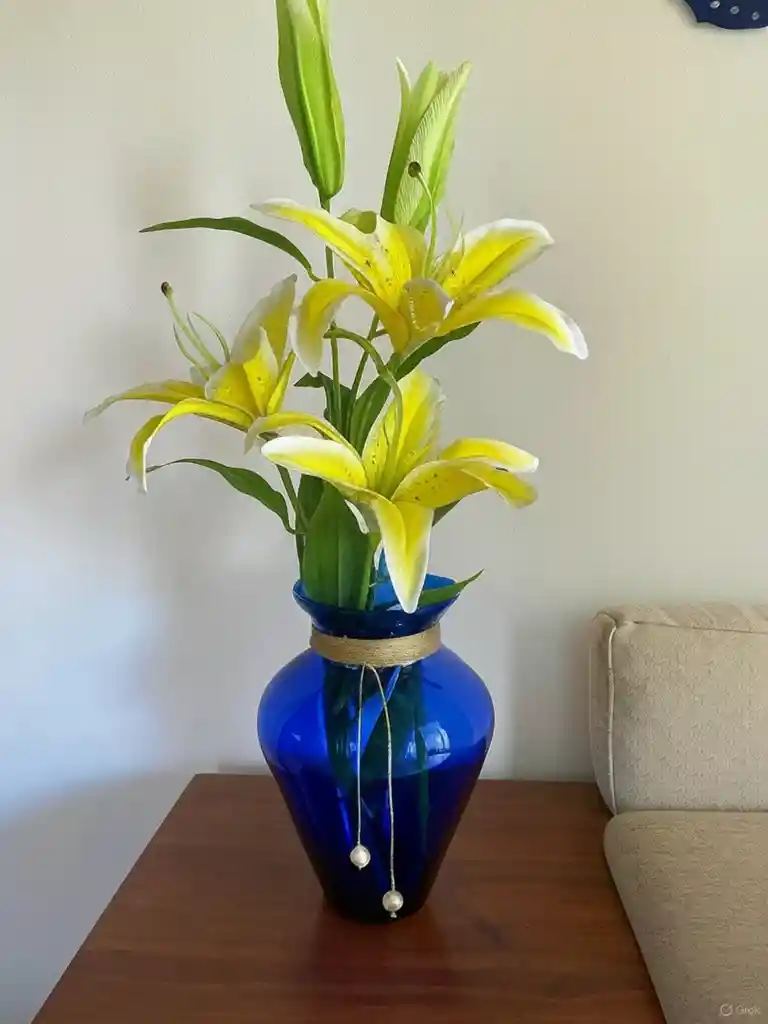 Florero Jarrón De Vidrio Azul (azteca)