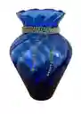 Florero Jarrón De Vidrio Azul (roma)