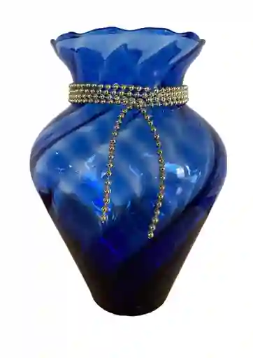 Florero Jarrón De Vidrio Azul (roma)