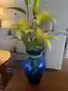 Florero Jarrón De Vidrio Azul (roma)