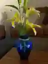 Florero Jarrón De Vidrio Azul (roma)
