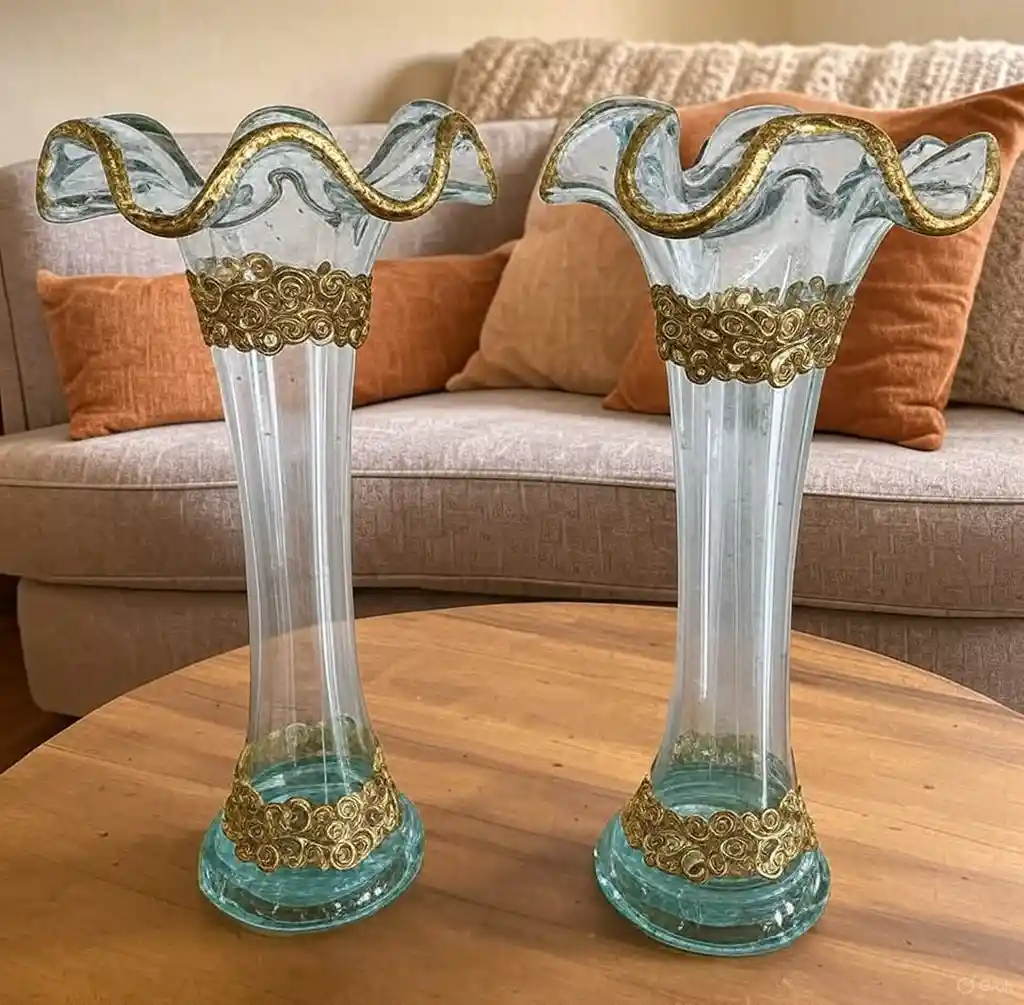 2 Floreros De Cristal (luanda)