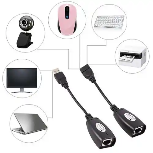 Adaptador Convertidor Extensión Usb Por Cable Rj45