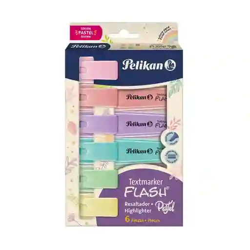 Resaltador Pelikan Flash Pastel X 6	unidades
