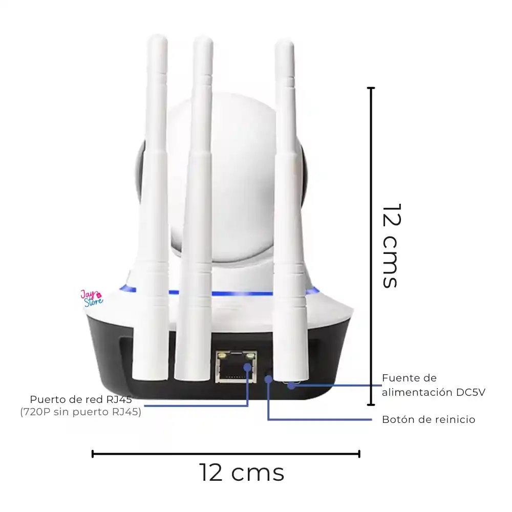 Cámara De Seguridad Wifi 3 Antenas 360° Visión Nocturna 1080p