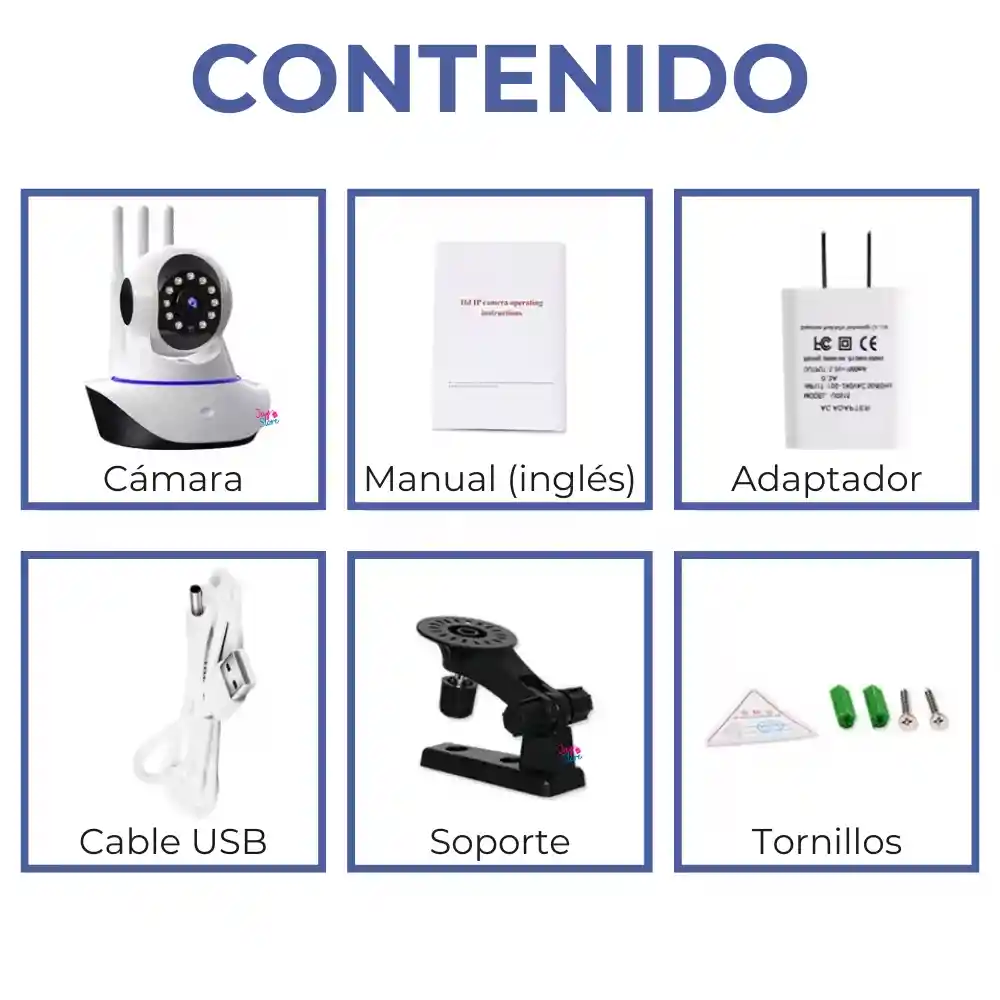 Cámara De Seguridad Wifi 3 Antenas 360° Visión Nocturna 1080p