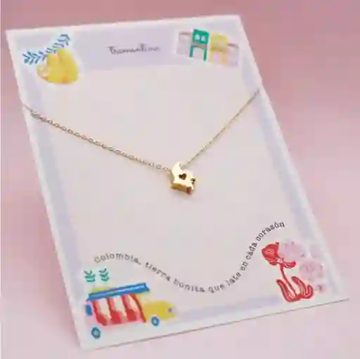 Collar Dorado Corazón Colombia