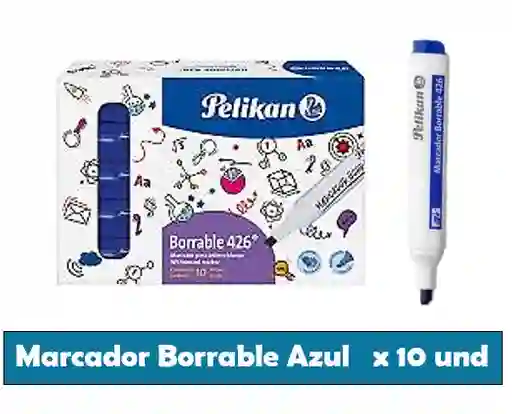Caja De Marcador Borrable X 10 Und Azul Pelikan