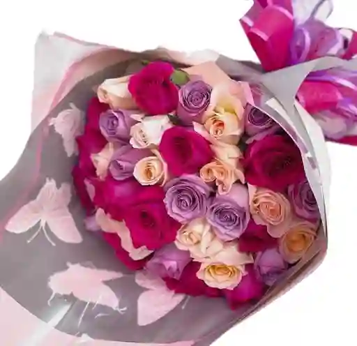 Bouquet De 48 Rosas Pastel