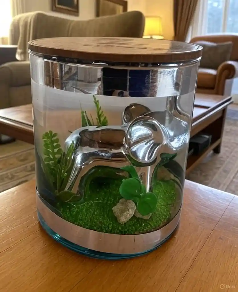 Adorno Elefante Decorativo En Vaso De Cristal 2