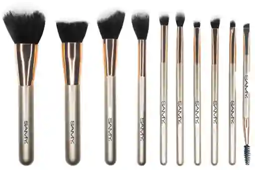 Set De Brochas Golden Glam Collection X10und