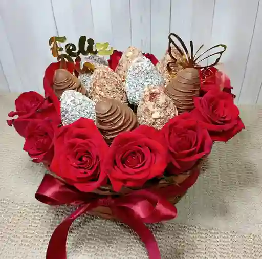 Canasta Fresas Choco