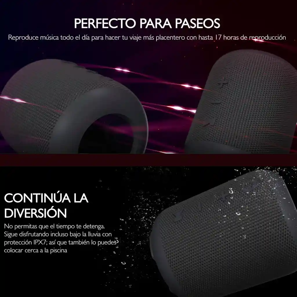 Altavoz Portátil Bt Tws Klip Xtreme Kbs-200rd Titan Ipx7, 12w