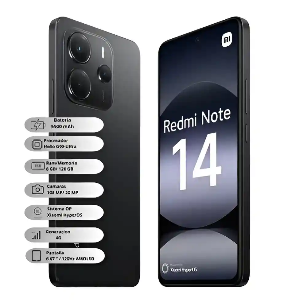 Celular Xiaomi Note 14 128gb 6 Ram + Obsequio Reloj Smartwatch Mobulaa