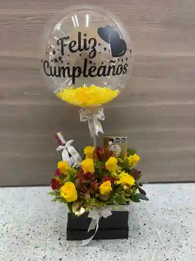 Caja De Rosas Gato Negro