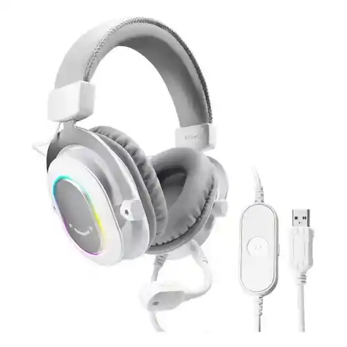 Auricular Fifine H6 Audifonos White Color Blanco Luz Rgb