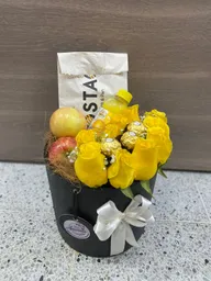 Cilindro Con Rosas Amarillas