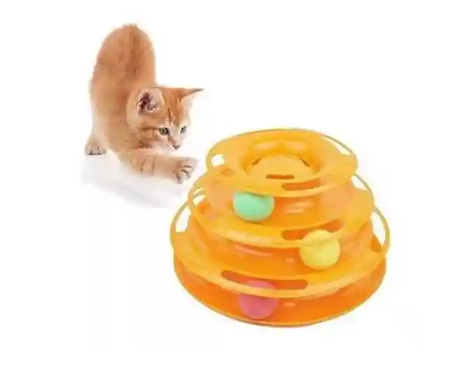 Juguete Interactivo Gato Torre 3 Niveles Con Pelotas