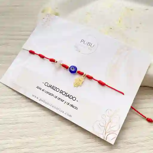 Pulsera Protecion Cuarzo Rosado