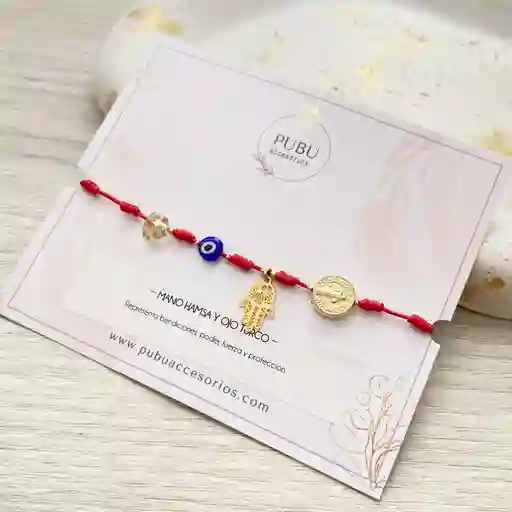 Pulsera Protecion San Benito Citrino
