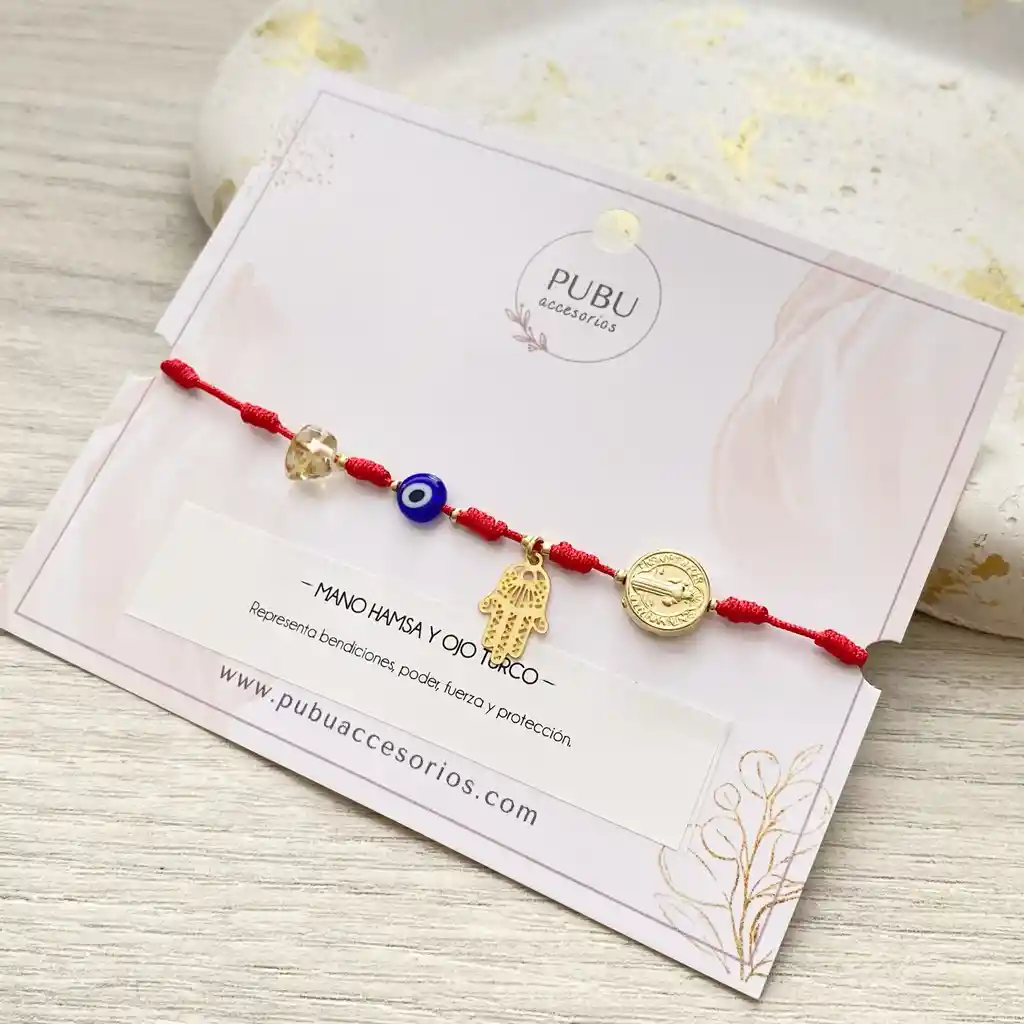 Pulsera Protecion San Benito Citrino