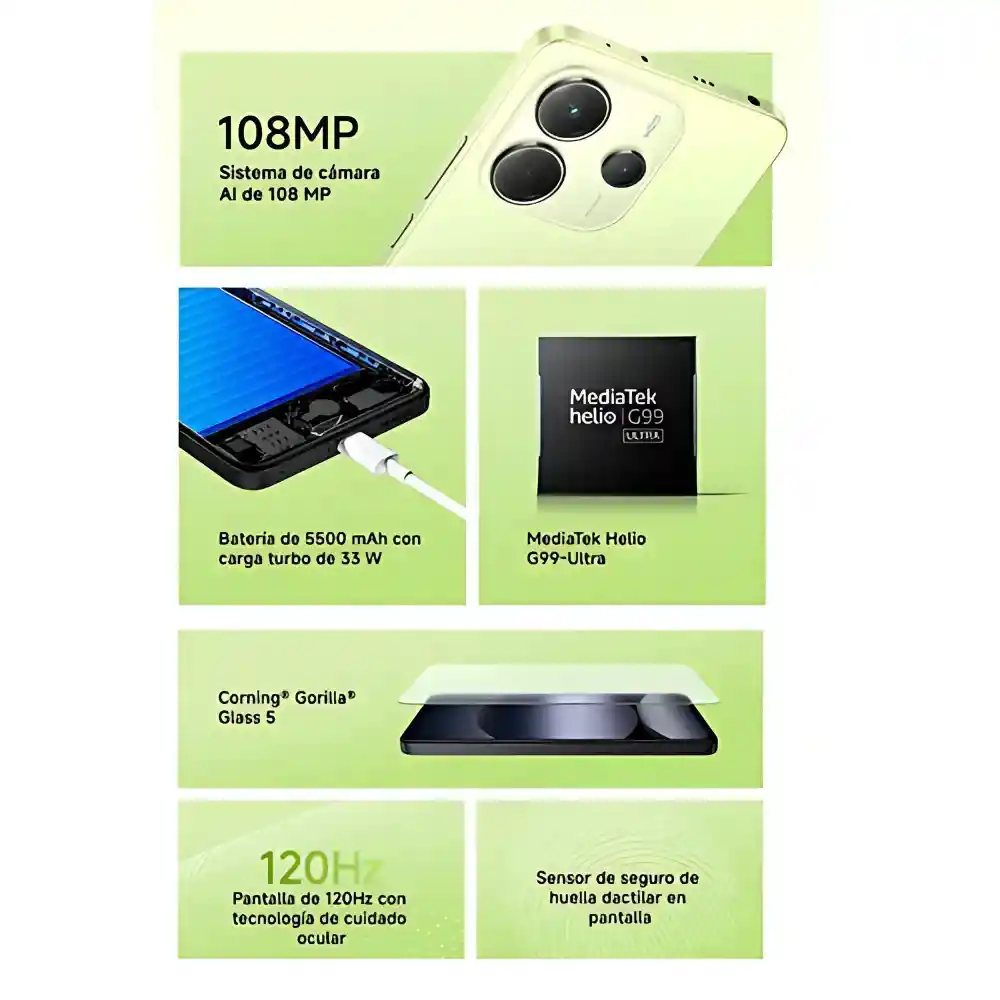 Celular Xiaomi Note 14 256gb 8 Ram + Obsequio Reloj Smartwatch Mobulaa