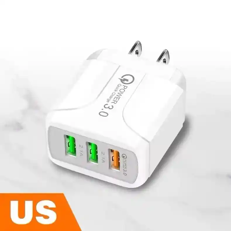 Cargador Tipo C Carga Rápida 3 Puertos Usb