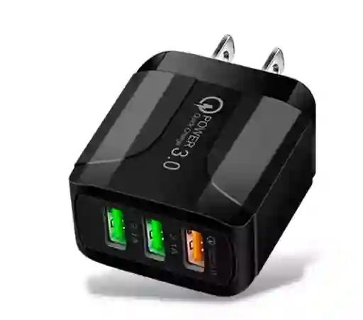 Cargador Tipo C Carga Rápida 3 Puertos Usb