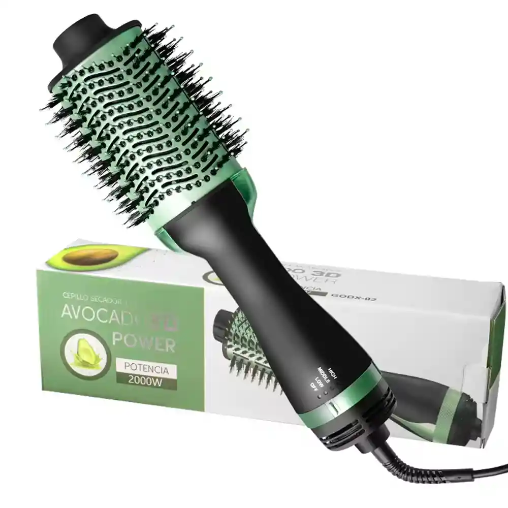 Cepillo Secador Alisador Aguacate 3d Terapia Infusión 2000w