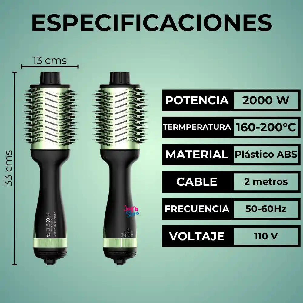 Cepillo Secador Alisador Aguacate 3d Terapia Infusión 2000w