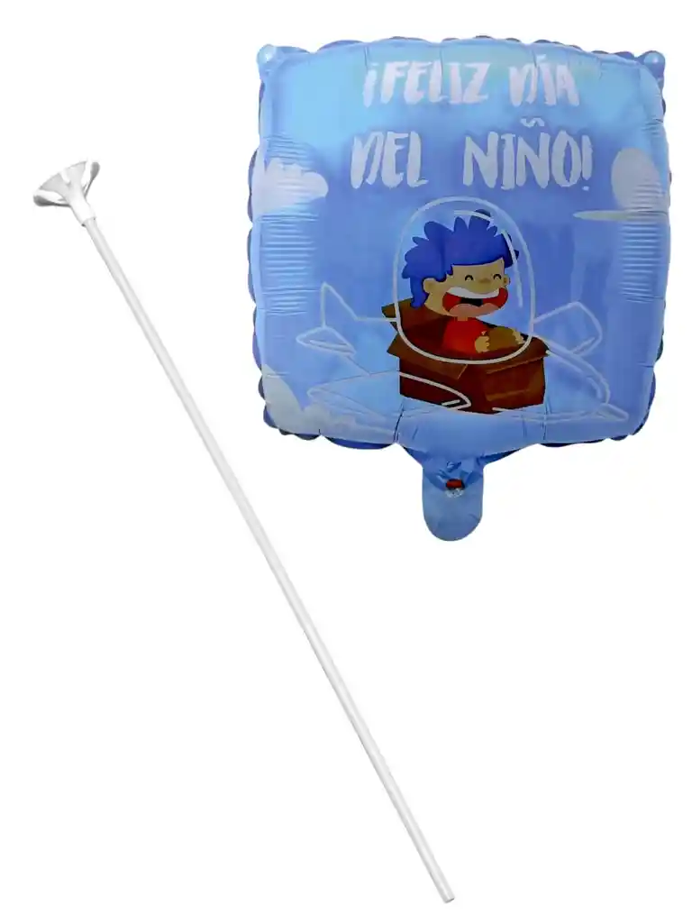 Globo Metalizado Feliz Dia Del Niño Con Palito Globos