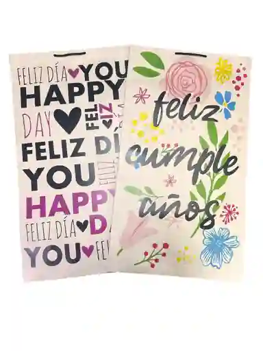 Bolsa De Regalo Kraft Earthpact Feliz Día - F/c Extra - Grande 56x33cm