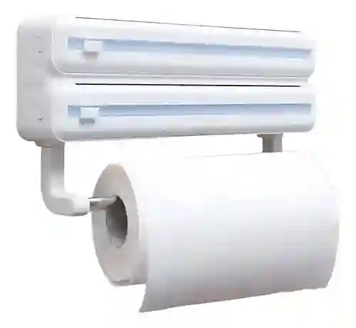 Porta Rollos Dispensador Cocina 3en1 Cortador Aluminio Papel