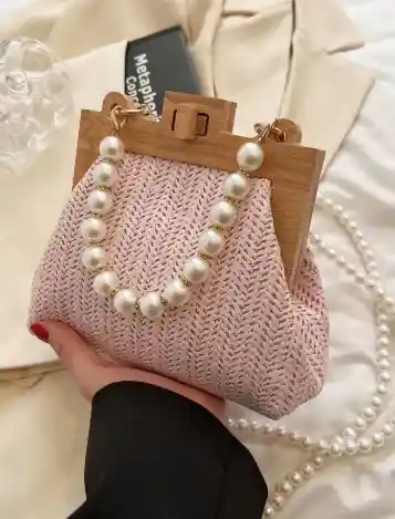 Bolso Cartera De Perlas