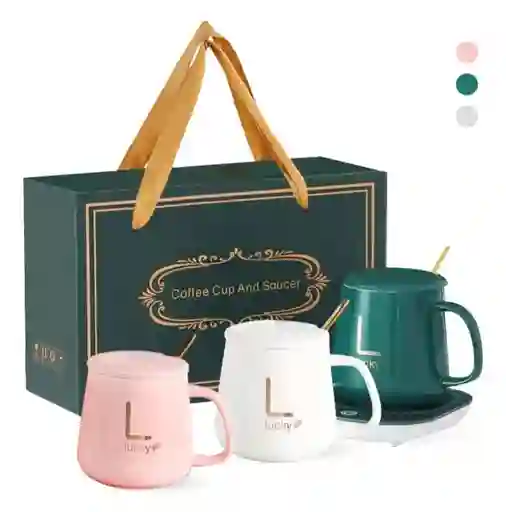 Set Base Calentadora Taza Electrica Cuchara Bebidas Usb