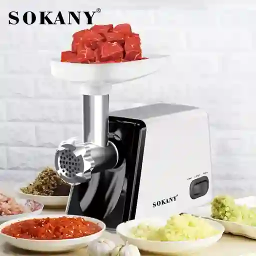 Molino Eléctrico Para Maíz Carne 2500w Con Embutidor Sokany