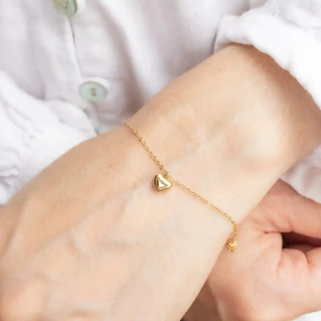 Pulsera Corazón Chunky / Dorado