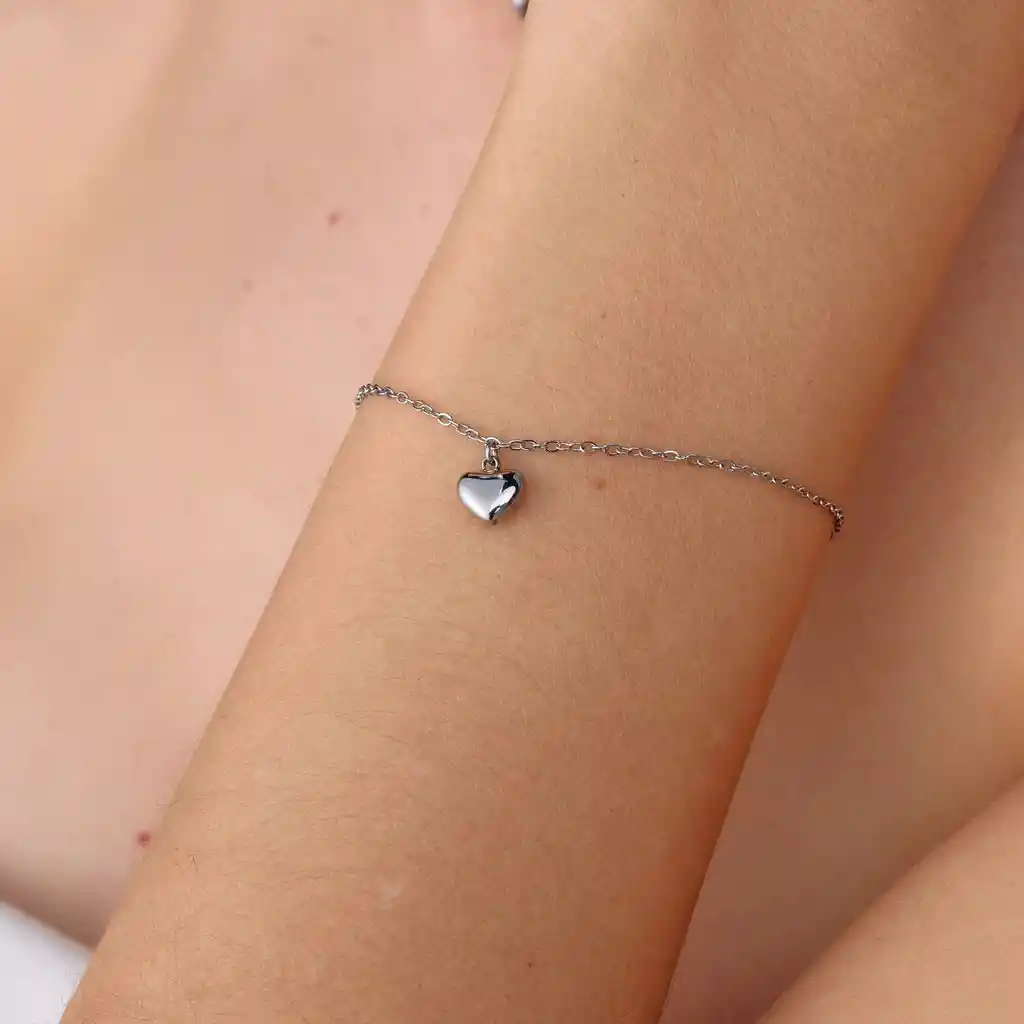 Pulsera Corazón Chunky / Plateado