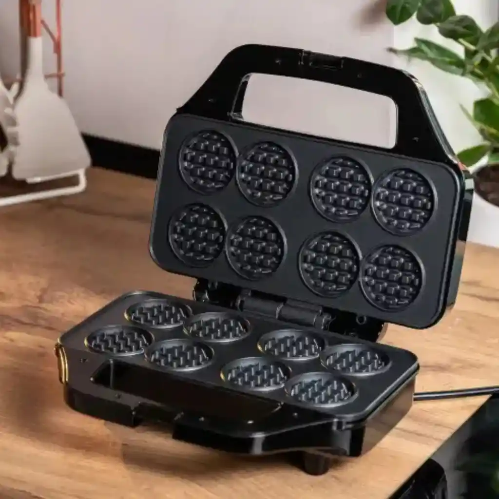 Maquina Para Hacer Waffles Sokany 8 Puestos 850 Watts Negro