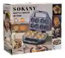 Maquina Para Hacer Waffles Sokany 8 Puestos 850 Watts Negro